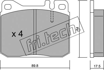 Fri.Tech. 013.1 - Тормозные колодки, дисковые, комплект avtokuzovplus.com.ua