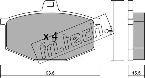 Fri.Tech. 014.0 - Тормозные колодки, дисковые, комплект autodnr.net