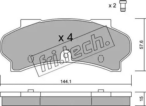 Fri.Tech. 019.0 - Гальмівні колодки, дискові гальма autocars.com.ua