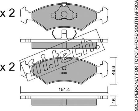 Fri.Tech. 031.2 - Тормозные колодки, дисковые, комплект autodnr.net