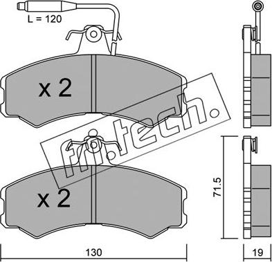 Fri.Tech. 033.0 - Тормозные колодки, дисковые, комплект avtokuzovplus.com.ua