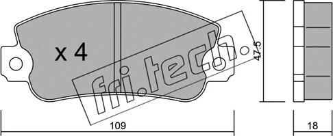 Fri.Tech. 035.0 - Тормозные колодки, дисковые, комплект avtokuzovplus.com.ua