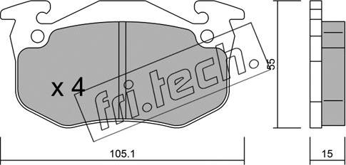 Fri.Tech. 038.5 - Гальмівні колодки, дискові гальма autocars.com.ua