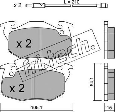 Fri.Tech. 039.3 - Тормозные колодки, дисковые, комплект autodnr.net