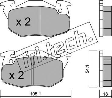 Fri.Tech. 039.5 - Тормозные колодки, дисковые, комплект autodnr.net