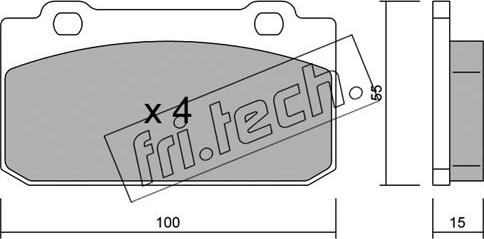 Fri.Tech. 042.0 - Тормозные колодки, дисковые, комплект autodnr.net