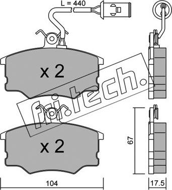 Fri.Tech. 055.1 - Тормозные колодки, дисковые, комплект avtokuzovplus.com.ua