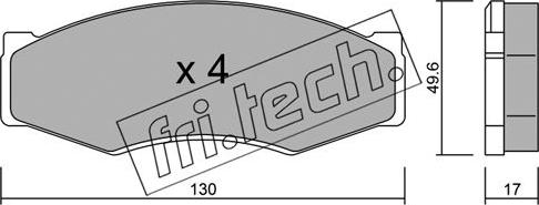 Fri.Tech. 068.0 - Тормозные колодки, дисковые, комплект avtokuzovplus.com.ua