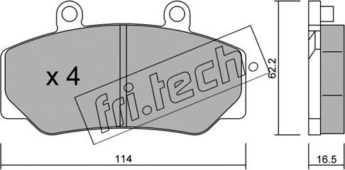 Fri.Tech. 077.0 - Гальмівні колодки, дискові гальма autocars.com.ua