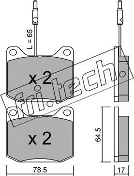 Fri.Tech. 082.0 - Тормозные колодки, дисковые, комплект avtokuzovplus.com.ua