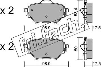 Fri.Tech. 1003.0 - Тормозные колодки, дисковые, комплект autodnr.net