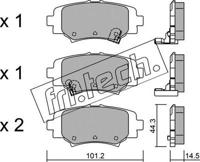 Fri.Tech. 1009.0 - Тормозные колодки, дисковые, комплект autodnr.net