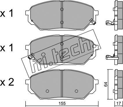 Fri.Tech. 1015.0 - Гальмівні колодки, дискові гальма autocars.com.ua