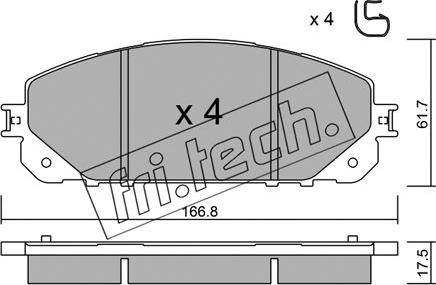 Fri.Tech. 1016.0 - Гальмівні колодки, дискові гальма autocars.com.ua