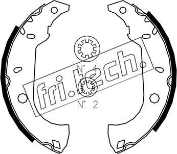 Fri.Tech. 1034.091S - Комплект тормозных колодок, барабанные avtokuzovplus.com.ua