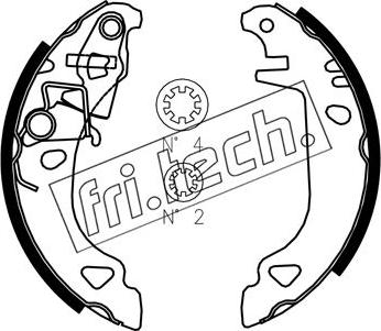 Fri.Tech. 1034.094S - Комплект гальм, барабанний механізм autocars.com.ua