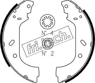 Fri.Tech. 1034.098 - Комплект тормозных колодок, барабанные autodnr.net