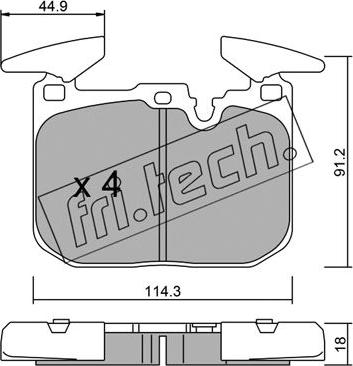 Fri.Tech. 1039.0 - Гальмівні колодки, дискові гальма autocars.com.ua