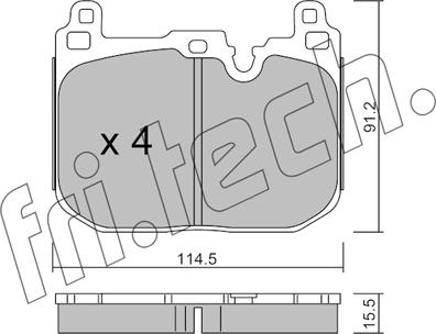 Fri.Tech. 1039.4 - Тормозные колодки, дисковые, комплект autodnr.net