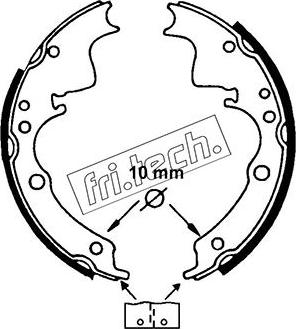 Fri.Tech. 1040.118 - Комплект тормозных колодок, барабанные autodnr.net