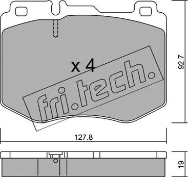 Fri.Tech. 1043.0 - Гальмівні колодки, дискові гальма autocars.com.ua