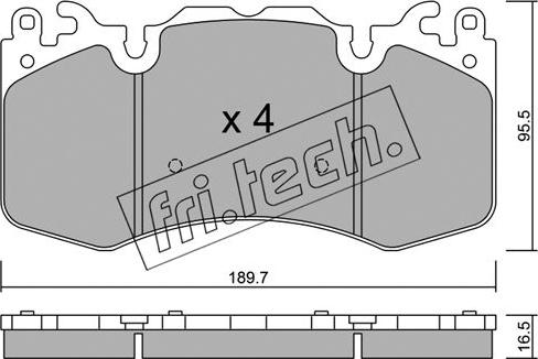 Fri.Tech. 1048.0 - Тормозные колодки, дисковые, комплект autodnr.net