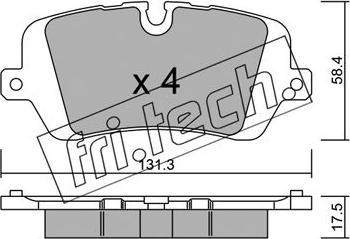 Fri.Tech. 1049.0 - Тормозные колодки, дисковые, комплект avtokuzovplus.com.ua