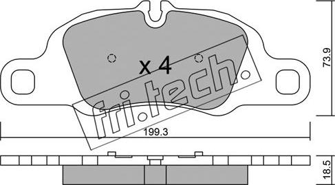 Fri.Tech. 1051.0 - Гальмівні колодки, дискові гальма autocars.com.ua
