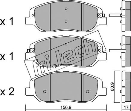 Fri.Tech. 1055.0 - Тормозные колодки, дисковые, комплект autodnr.net