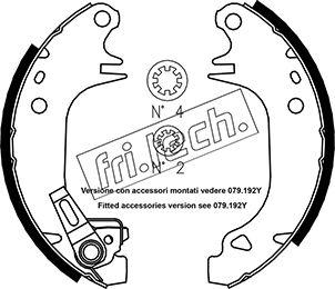 Fri.Tech. 1079.180Y - Комплект гальм, барабанний механізм autocars.com.ua