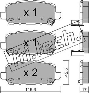 Fri.Tech. 1084.0 - Гальмівні колодки, дискові гальма autocars.com.ua