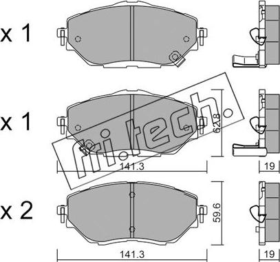 Fri.Tech. 1088.0 - Тормозные колодки, дисковые, комплект autodnr.net