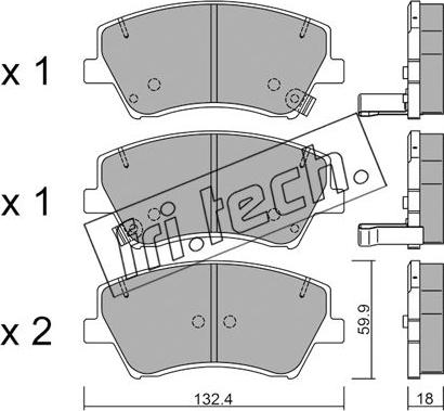 Fri.Tech. 1092.0 - Тормозные колодки, дисковые, комплект autodnr.net