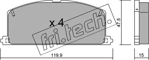 Fri.Tech. 110.0 - Тормозные колодки, дисковые, комплект autodnr.net