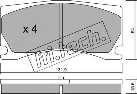 Fri.Tech. 1106.0 - Тормозные колодки, дисковые, комплект autodnr.net