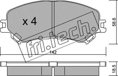 Fri.Tech. 1111.0 - Гальмівні колодки, дискові гальма autocars.com.ua