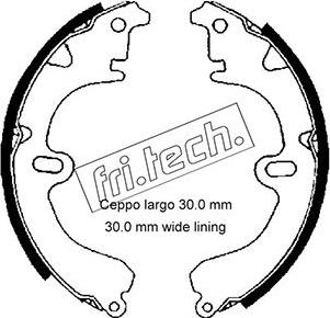 Fri.Tech. 1115.274 - Комплект гальм, барабанний механізм autocars.com.ua