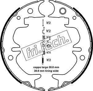 Fri.Tech. 1115.316K - Комплект гальм, ручник, парковка autocars.com.ua