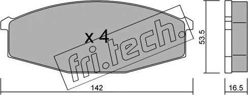 Fri.Tech. 112.0 - Тормозные колодки, дисковые, комплект avtokuzovplus.com.ua