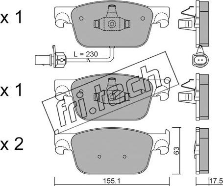 Fri.Tech. 1125.0 - Гальмівні колодки, дискові гальма autocars.com.ua