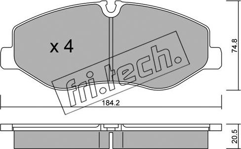 Fri.Tech. 1139.0 - Гальмівні колодки, дискові гальма autocars.com.ua