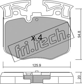 Fri.Tech. 1146.0 - Гальмівні колодки, дискові гальма autocars.com.ua