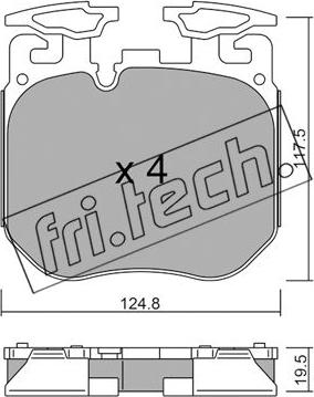 Fri.Tech. 1147.0 - Тормозные колодки, дисковые, комплект avtokuzovplus.com.ua