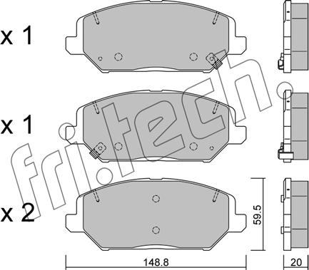 Fri.Tech. 1163.0 - Гальмівні колодки, дискові гальма autocars.com.ua