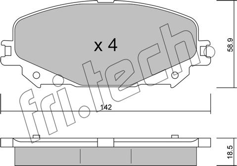 Fri.Tech. 1176.0 - Гальмівні колодки, дискові гальма autocars.com.ua