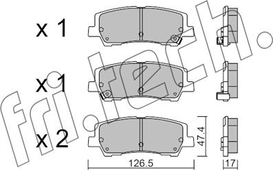 Fri.Tech. 1184.0 - Тормозные колодки, дисковые, комплект avtokuzovplus.com.ua