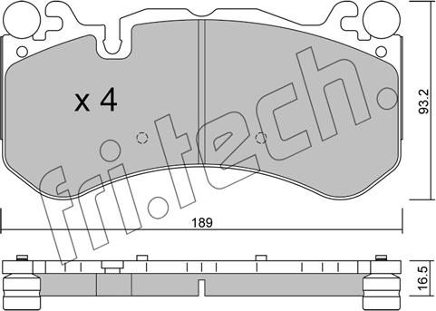 Fri.Tech. 1198.0 - Гальмівні колодки, дискові гальма autocars.com.ua