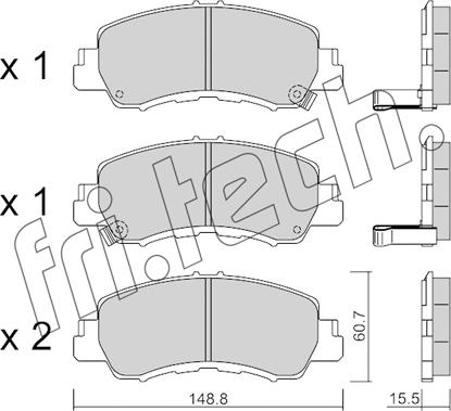 Fri.Tech. 1239.0 - Тормозные колодки, дисковые, комплект avtokuzovplus.com.ua