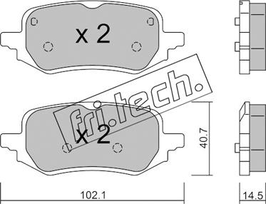 Fri.Tech. 1248.0 - Тормозные колодки, дисковые, комплект avtokuzovplus.com.ua