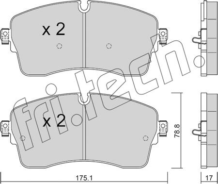 Fri.Tech. 1250.0 - Тормозные колодки, дисковые, комплект autodnr.net